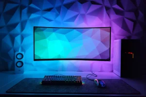 Breed pc-scherm met sfeerverlichting voor IPTV kijken op Windows