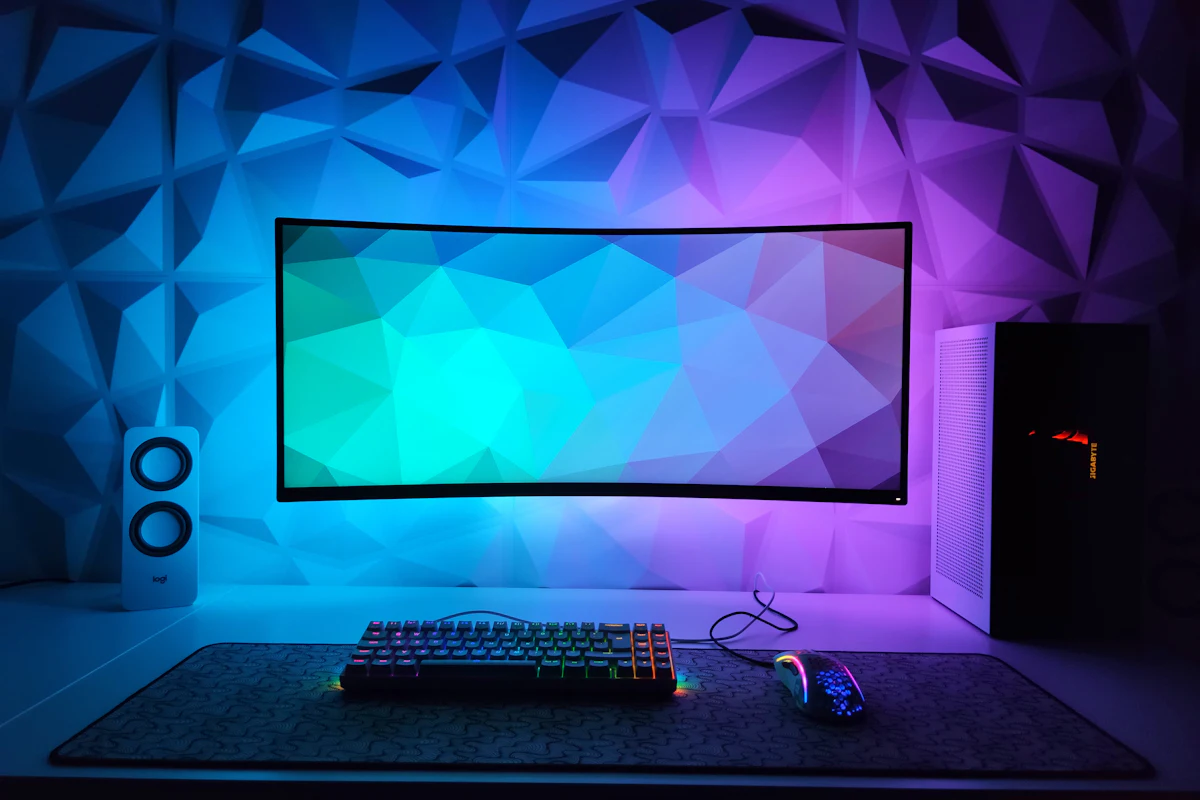 Breed pc-scherm met sfeerverlichting voor IPTV kijken op Windows